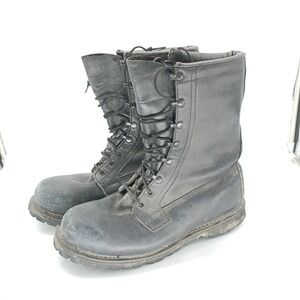 Mens Military Combat Boots Black Leather Vibram Sole Size 11 R 2-97 Tactical s6